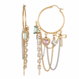 No Boundaries Goldtone Hoop Earring with Charms